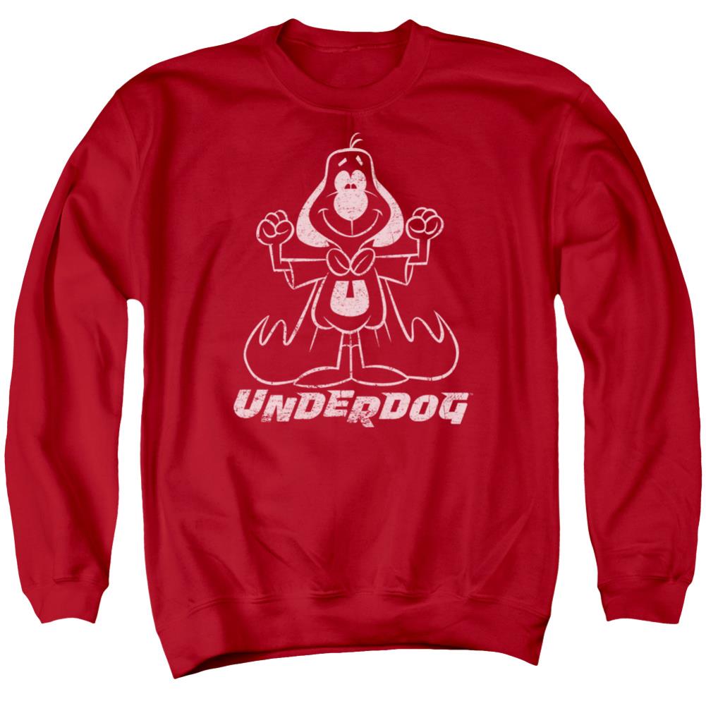 Underdog Outline Under Men's Crewneck 50 50 Poly Long-Sleeve T-Shirt
