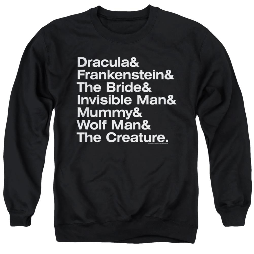 Universal Monsters Ampersand Monsters Men's Crewneck 50 50 Poly Long-Sleeve T-Shirt