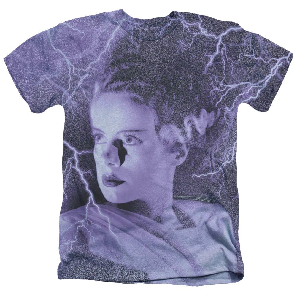 Universal Monsters Bride Lightning Men's 30/1 Cotton Poly SS Heather T