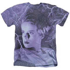 Universal Monsters Bride Lightning Men's 30/1 Cotton Poly SS Heather T