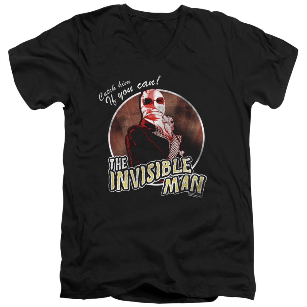 Universal Monsters Catch Him If You Can Men's 30/1 Cotton Slim V-Neck T-Shirt