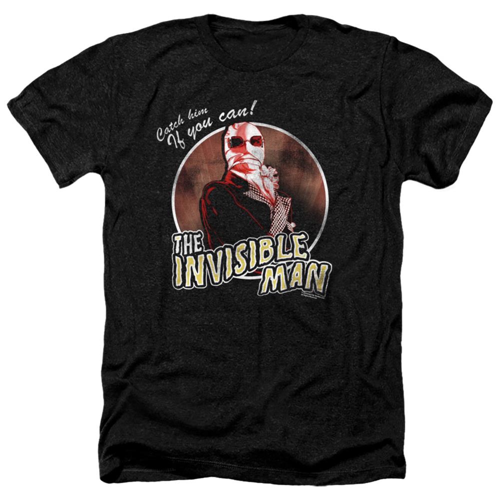 Universal Monsters Catch Him If You Can Men's 30/1 Heather 60 40 Poly Short-Sleeve T-Shirt