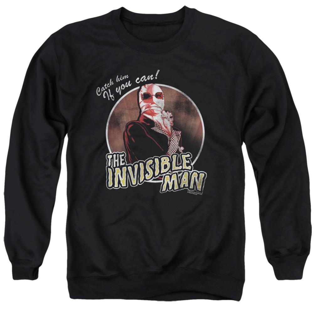 Universal Monsters Catch Him If You Can Men's Crewneck 50 50 Poly Long-Sleeve T-Shirt