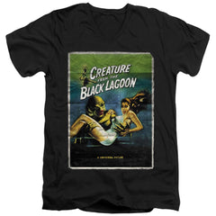 Universal Monsters Creature One Sheet Men's 30/1 Cotton Slim V-Neck T-Shirt