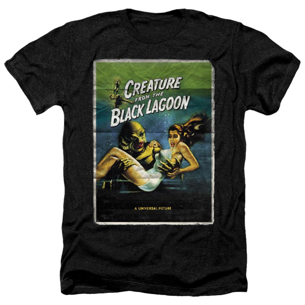 Universal Monsters Creature One Sheet Men's 30/1 Heather 60 40 Poly Short-Sleeve T-Shirt