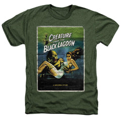 Universal Monsters Creature One Sheet Men's 30/1 Heather 60 40 Poly Short-Sleeve T-Shirt