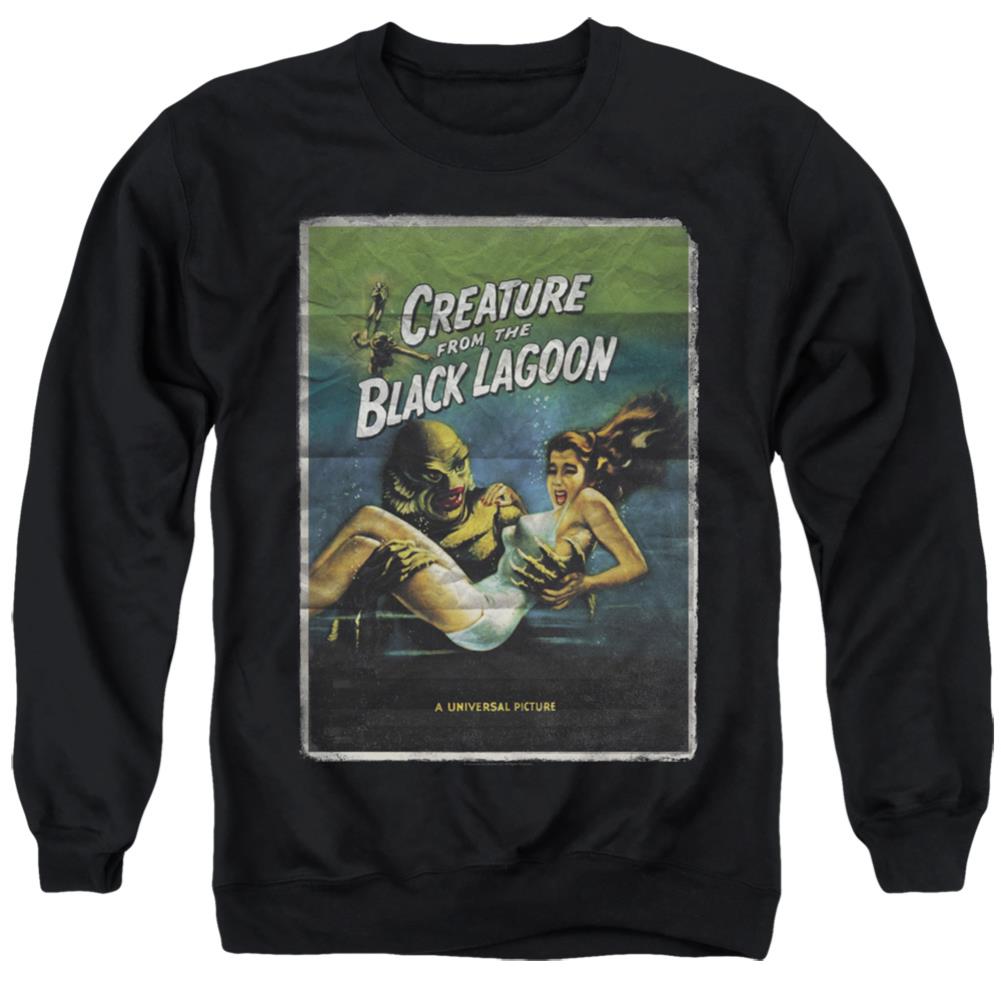 Universal Monsters Creature One Sheet Men's Crewneck 50 50 Poly Long-Sleeve T-Shirt