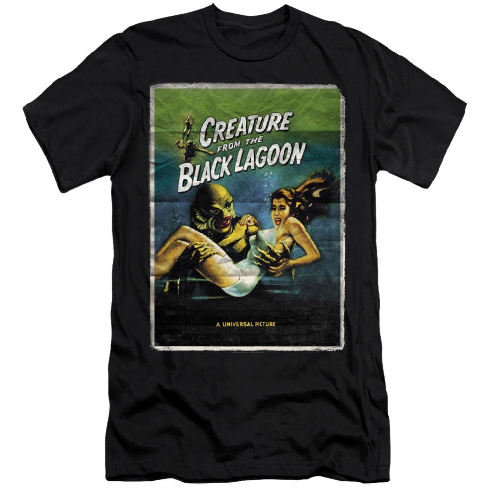 Universal Monsters Creature One Sheet Men's Ultra-Soft 30/1 Cotton Slim Short-Sleeve T-Shirt