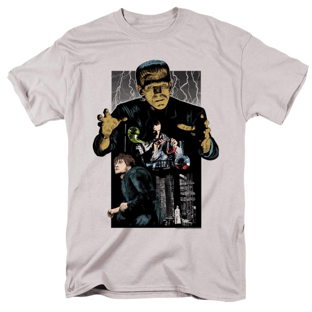 Universal Monsters Frankenstein Illustrated Men's 18/1 Cotton Short-Sleeve T-Shirt