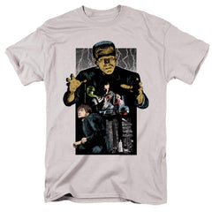 Universal Monsters Frankenstein Illustrated Men's 18/1 Cotton Short-Sleeve T-Shirt