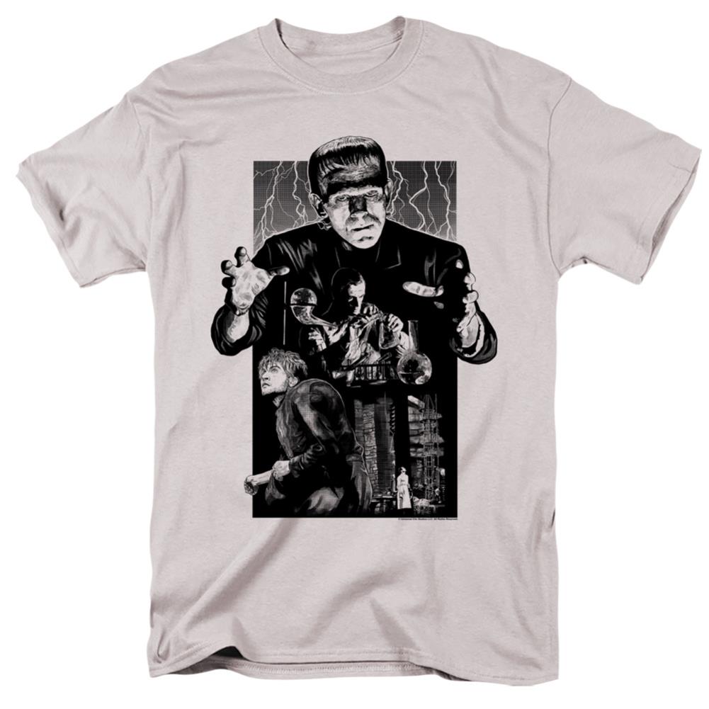 Universal Monsters Frankenstein Illustrated Men's 18/1 Cotton Short-Sleeve T-Shirt