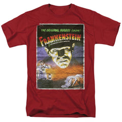 Universal Monsters Frankenstein One Sheet Men's 18/1 Cotton Short-Sleeve T-Shirt