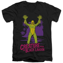 Universal Monsters From Forbidden Depths Men's 30/1 Cotton Slim V-Neck T-Shirt