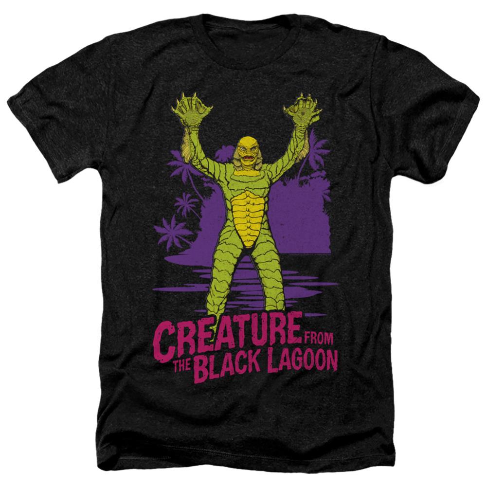 Universal Monsters From Forbidden Depths Men's 30/1 Heather 60 40 Poly Short-Sleeve T-Shirt