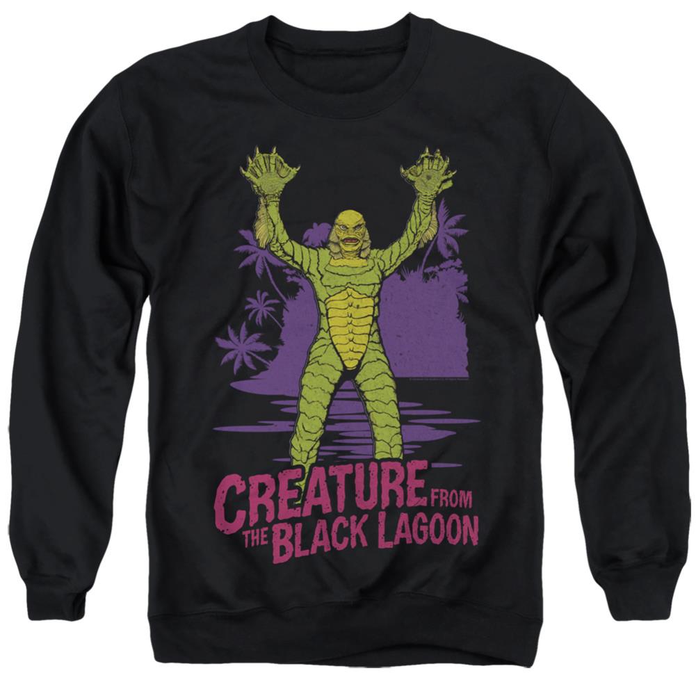 Universal Monsters From Forbidden Depths Men's Crewneck 50 50 Poly Long-Sleeve T-Shirt