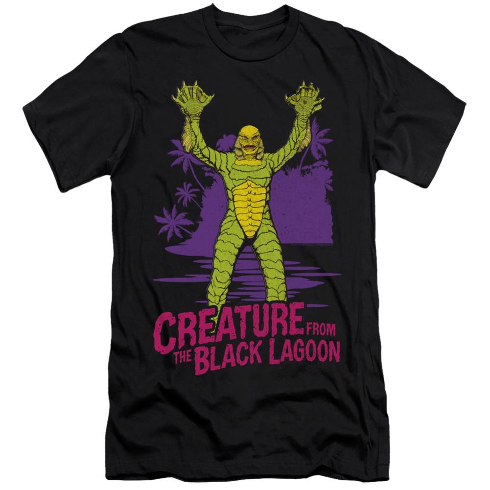 Universal Monsters From Forbidden Depths Men's Ultra-Soft 30/1 Cotton Slim Short-Sleeve T-Shirt