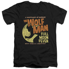 Universal Monsters Full Moon Fever Men's 30/1 Cotton Slim V-Neck T-Shirt