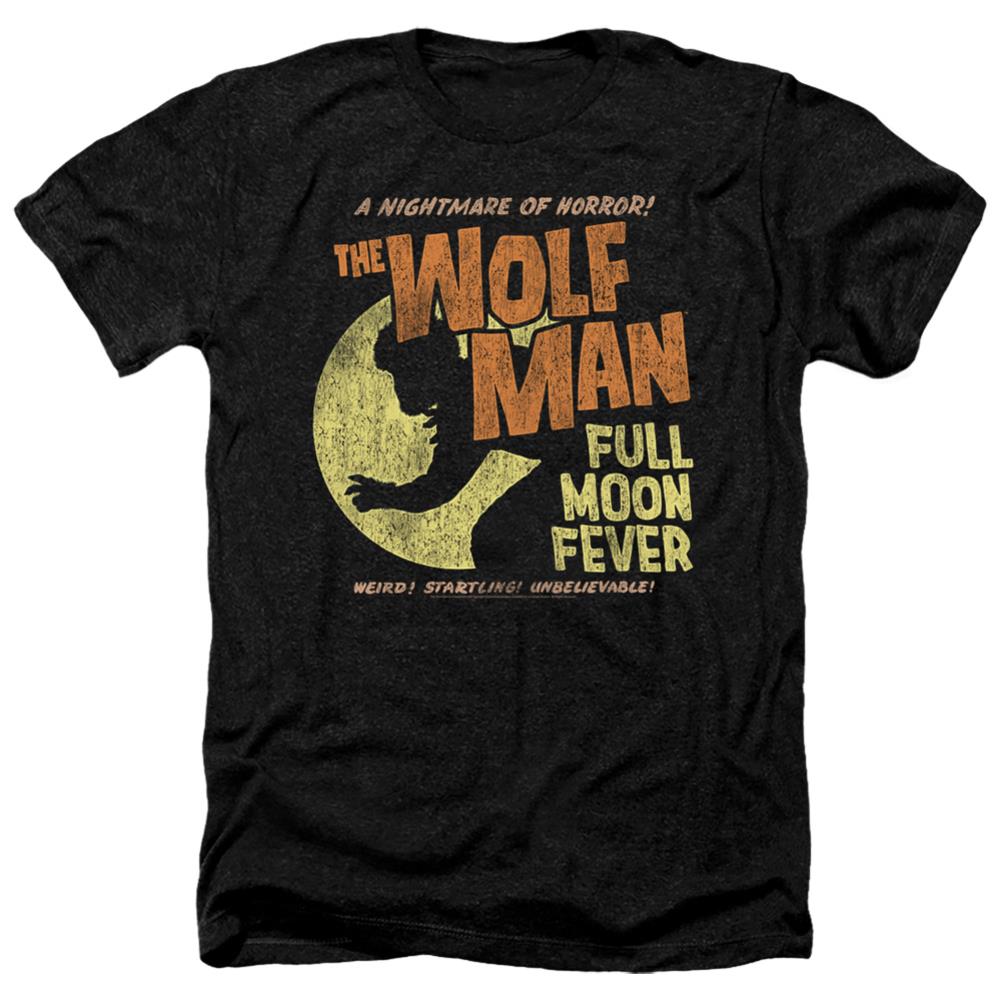 Universal Monsters Full Moon Fever Men's 30/1 Heather 60 40 Poly Short-Sleeve T-Shirt