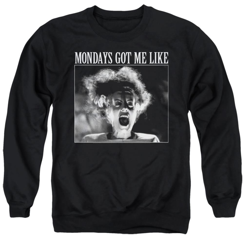 Universal Monsters Monday Monster Men's Crewneck 50 50 Poly Long-Sleeve T-Shirt