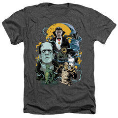 Universal Monsters Monster Mash Men's 30/1 Heather 60 40 Poly Short-Sleeve T-Shirt