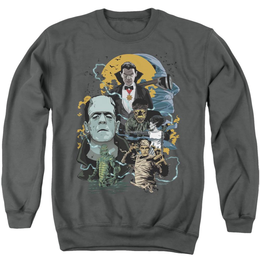 Universal Monsters Monster Mash Men's Crewneck 50 50 Poly Long-Sleeve T-Shirt