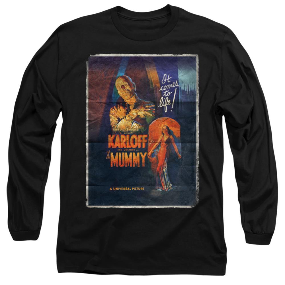 Universal Monsters Mummy One Sheet Men's 18/1 Cotton Long-Sleeve T-Shirt