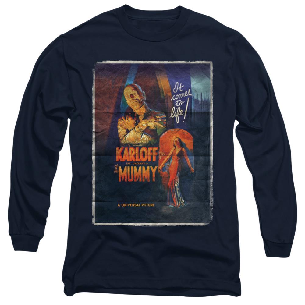 Universal Monsters Mummy One Sheet Men's 18/1 Cotton Long-Sleeve T-Shirt