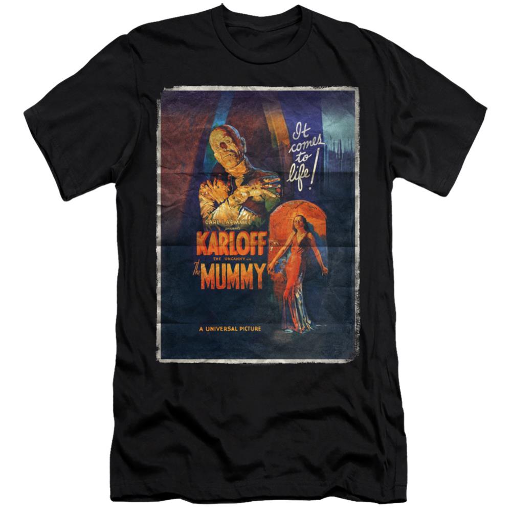 Universal Monsters Mummy One Sheet Men's Ultra-Soft 30/1 Cotton Slim Short-Sleeve T-Shirt