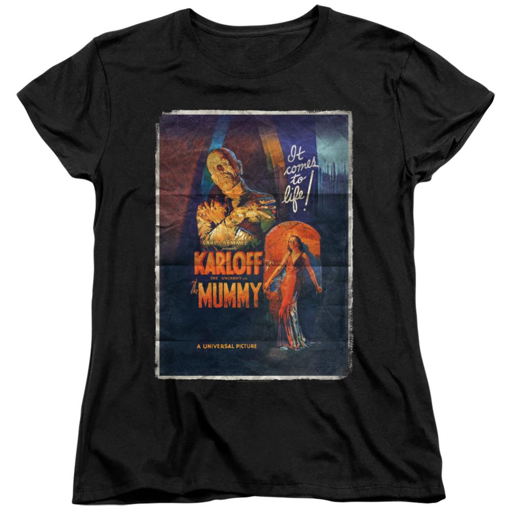 Universal Monsters Mummy One Sheet Women's 18/1 Cotton Short-Sleeve T-Shirt
