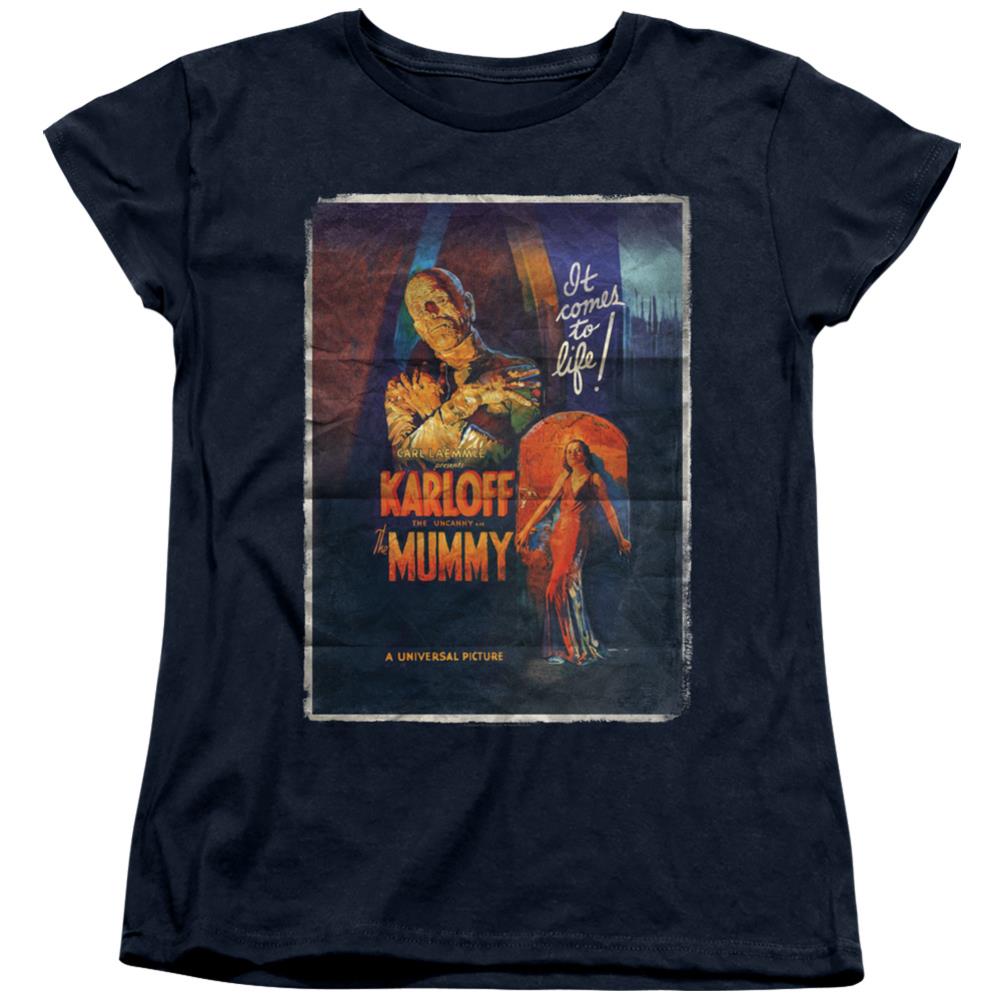 Universal Monsters Mummy One Sheet Women's 18/1 Cotton Short-Sleeve T-Shirt