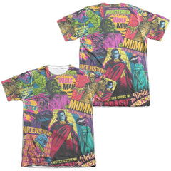 Universal Monsters Poster Mash (Front/Back Print) Men's Regular Fit Poly Cotton Short-Sleeve T-Shirt