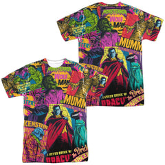 Universal Monsters Poster Mash (Front/Back Print) Men's Regular Fit Polyester Short-Sleeve T-Shirt