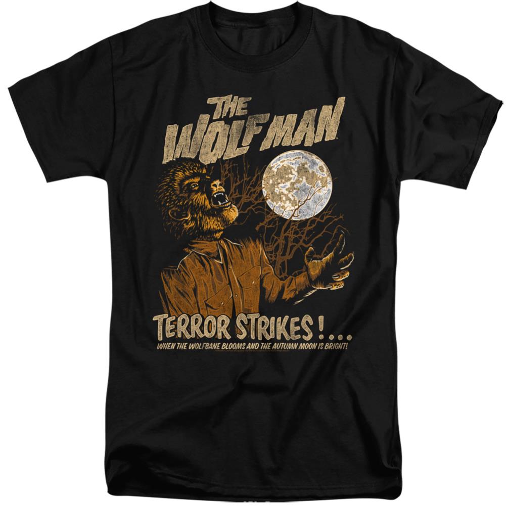 Universal Monsters Terror Strikes Men's 18/1 Tall Cotton Short-Sleeve T-Shirt