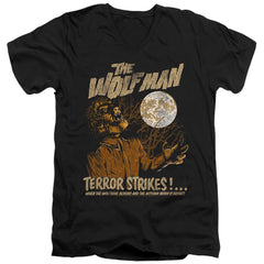 Universal Monsters Terror Strikes Men's 30/1 Cotton Slim V-Neck T-Shirt