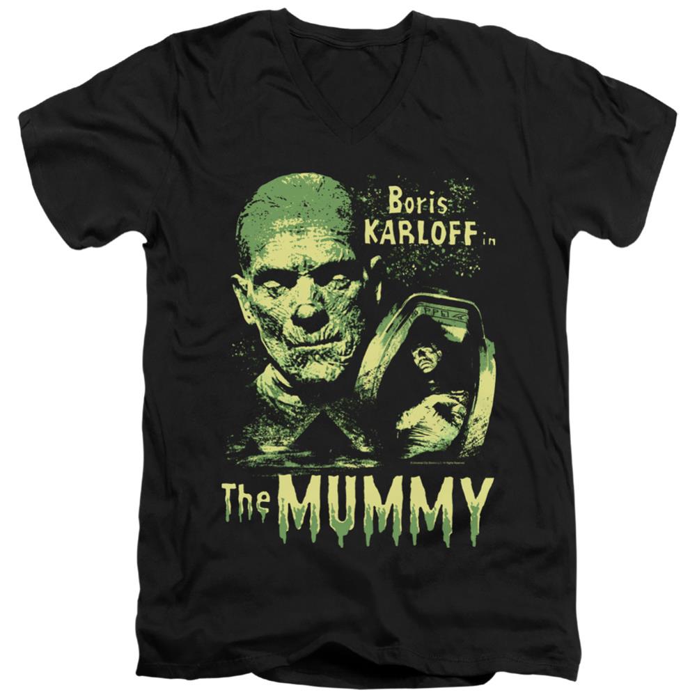 Universal Monsters The Mummy Men's 30/1 Cotton Slim V-Neck T-Shirt