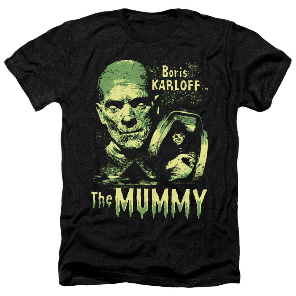 Universal Monsters The Mummy Men's 30/1 Heather 60 40 Poly Short-Sleeve T-Shirt