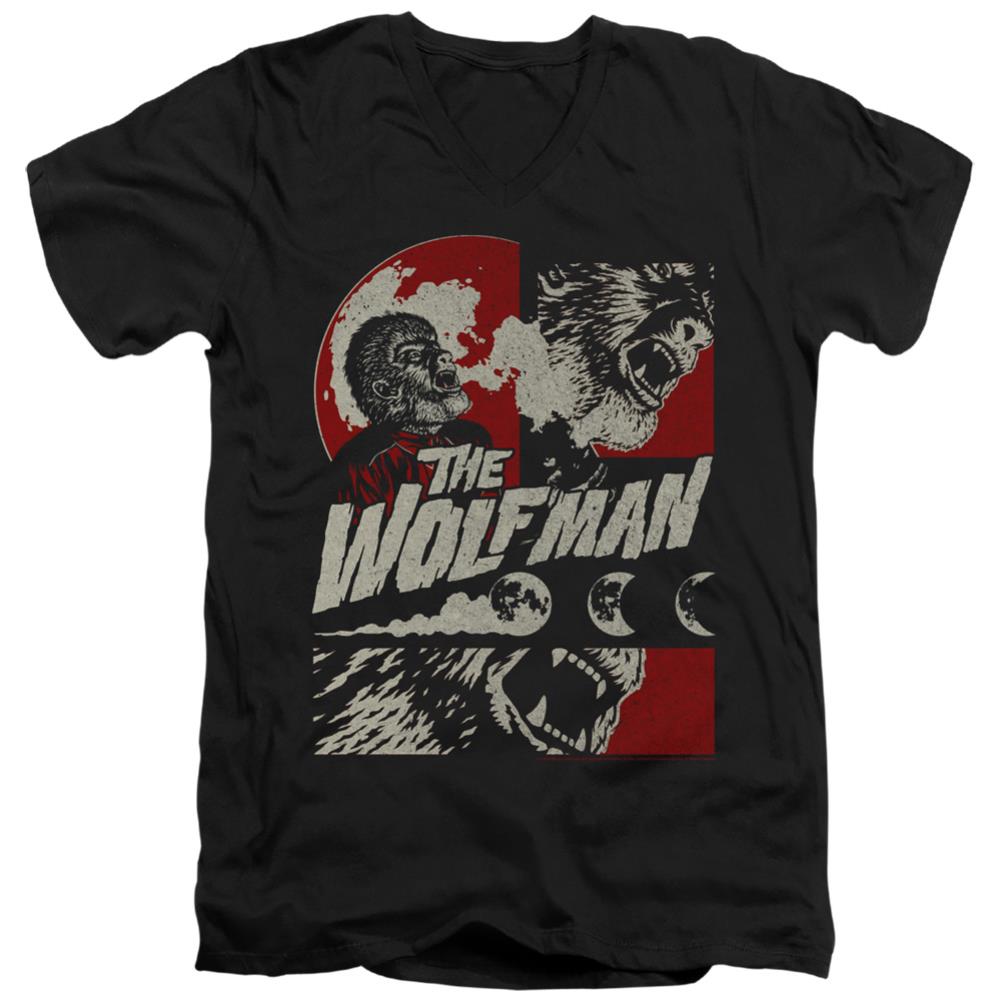 Universal Monsters When The Wolfbane Blooms Men's 30/1 Cotton Slim V-Neck T-Shirt