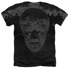 Universal Monsters Wolfman Men's 30/1 Cotton Poly SS Heather T