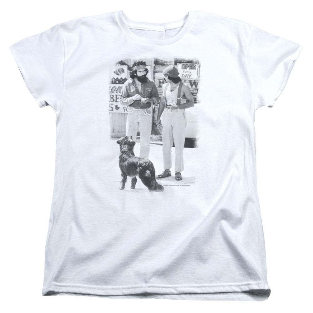 Up In Smoke Cheech Chong Dog Women's 18/1 Cotton Short-Sleeve T-Shirt