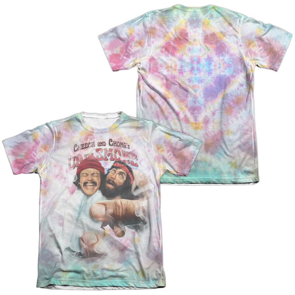 Up In Smoke Fried Tie Dyed (Front/Back Print) Men's Regular Fit Poly Cotton Short-Sleeve T-Shirt