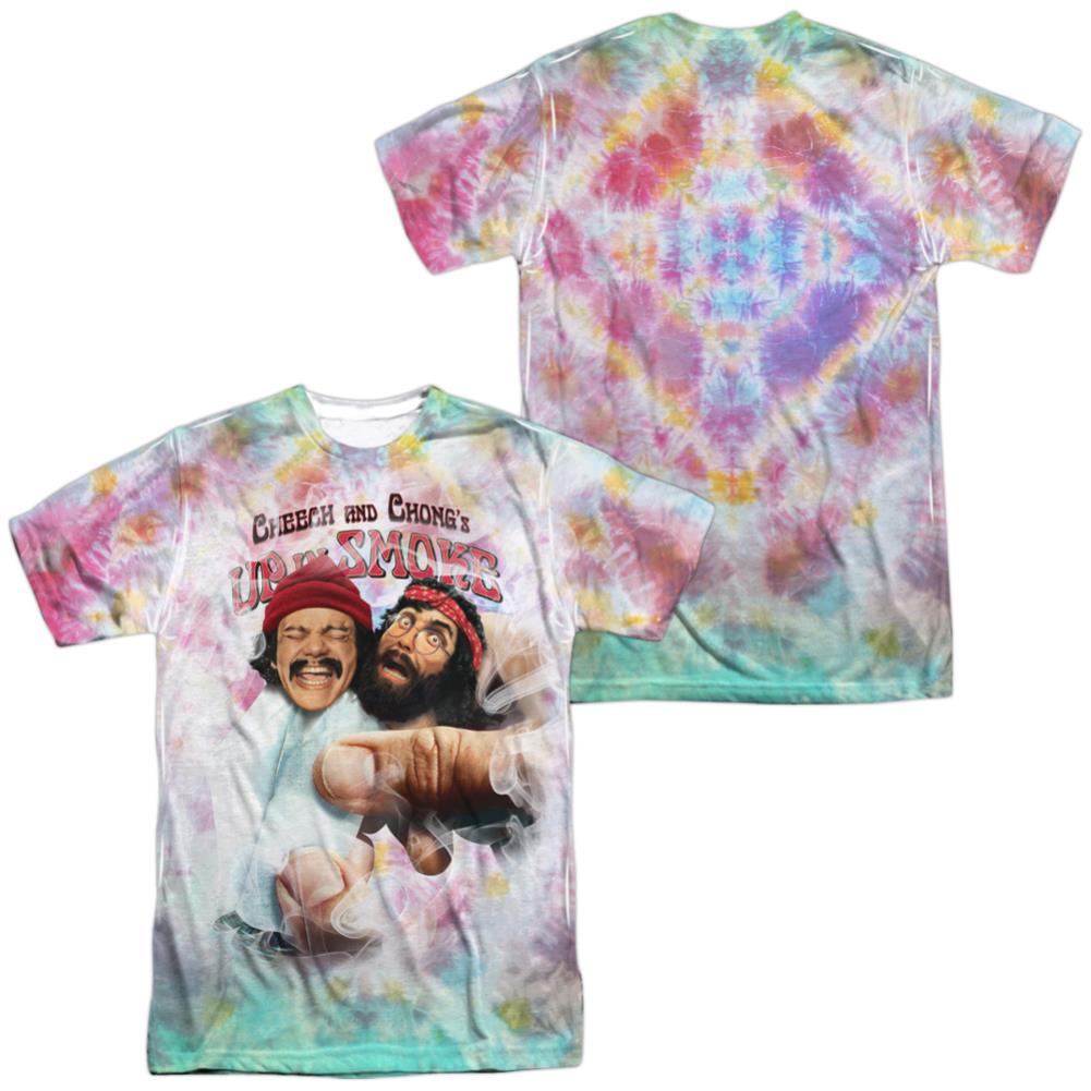 Up In Smoke Fried Tie Dyed (Front/Back Print) Men's Regular Fit Polyester Short-Sleeve T-Shirt