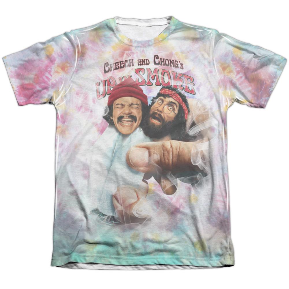 Up In Smoke Fried Tie Dyed Men's Regular Fit Poly Cotton Short-Sleeve T-Shirt