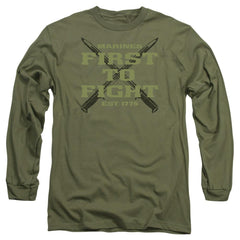 US Marine Corps First Men's 18/1 Cotton Long-Sleeve T-Shirt