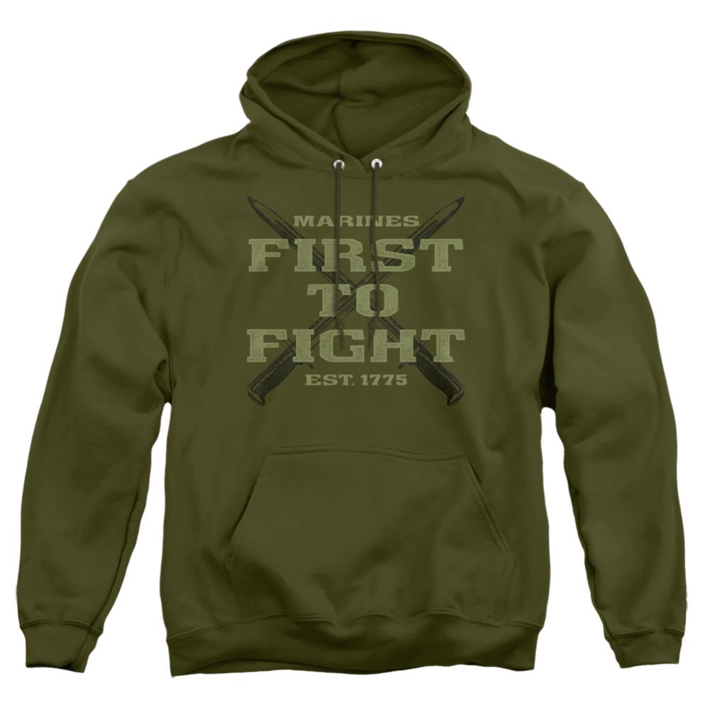 US Marine Corps First Men's Pull-Over 75 25 Poly Hoodie