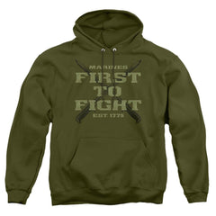 US Marine Corps First Men's Pull-Over 75 25 Poly Hoodie