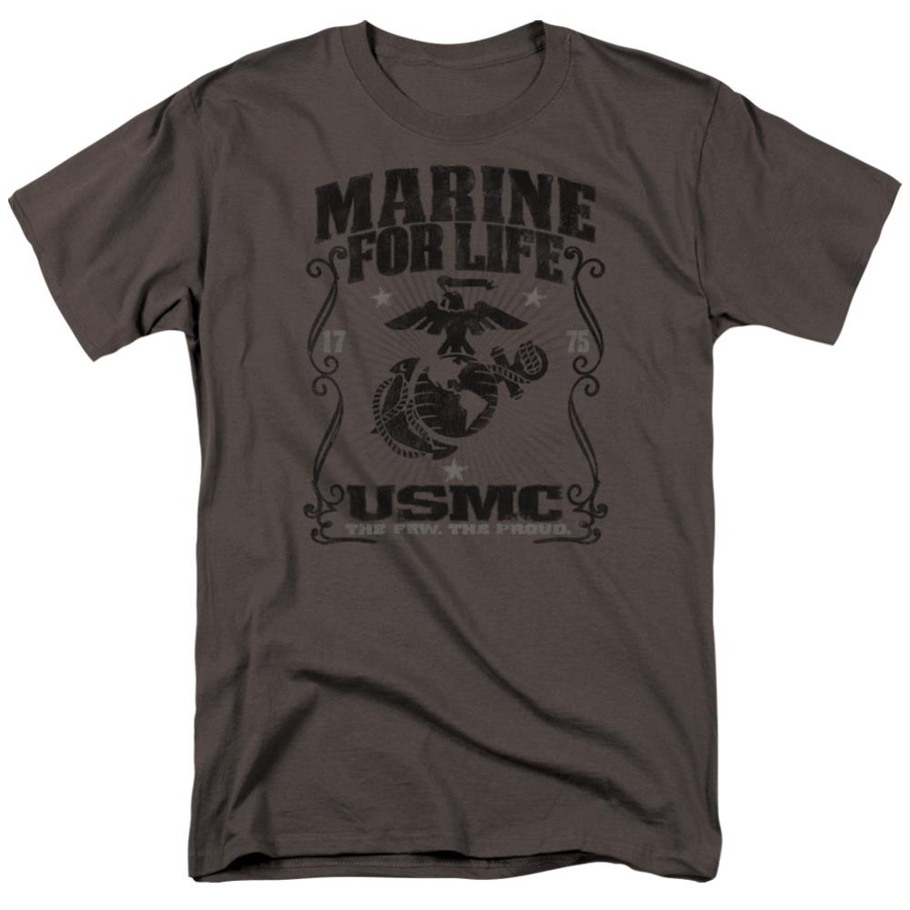 US Marine Corps For Life Men's 18/1 Cotton Short-Sleeve T-Shirt