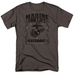 US Marine Corps For Life Men's 18/1 Cotton Short-Sleeve T-Shirt