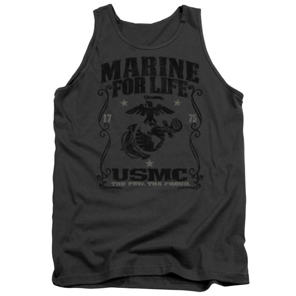 US Marine Corps For Life Men's 18/1 Cotton Tank Top