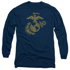 US Marine Corps Gold Emblem Men's 18/1 Cotton Long-Sleeve T-Shirt