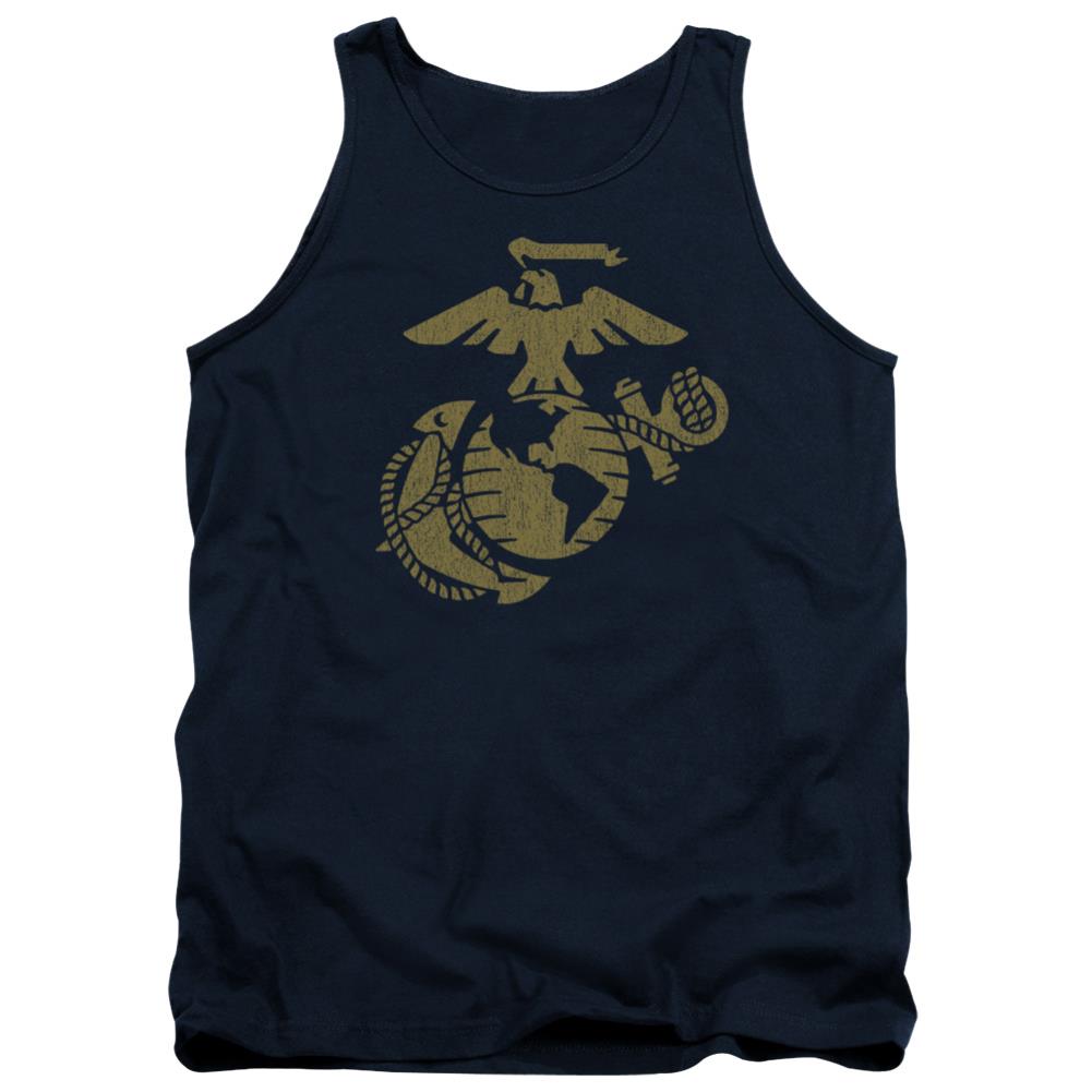 US Marine Corps Gold Emblem Men's 18/1 Cotton Tank Top